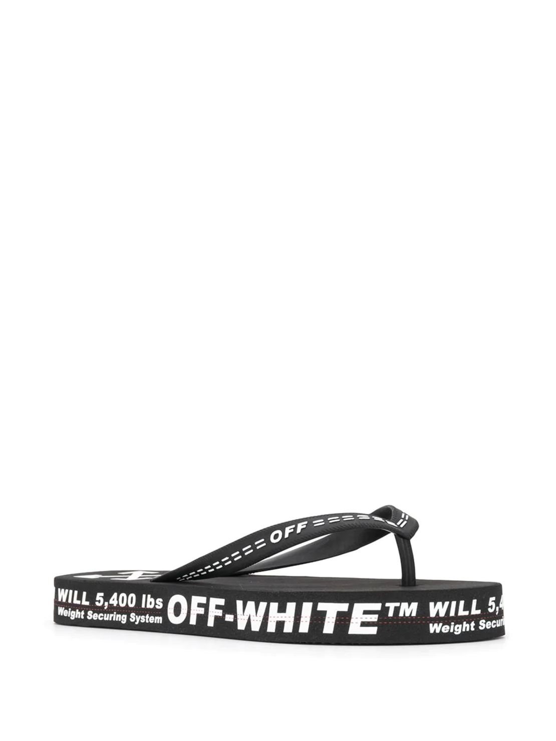 OFF-WHITE logo print flip flops