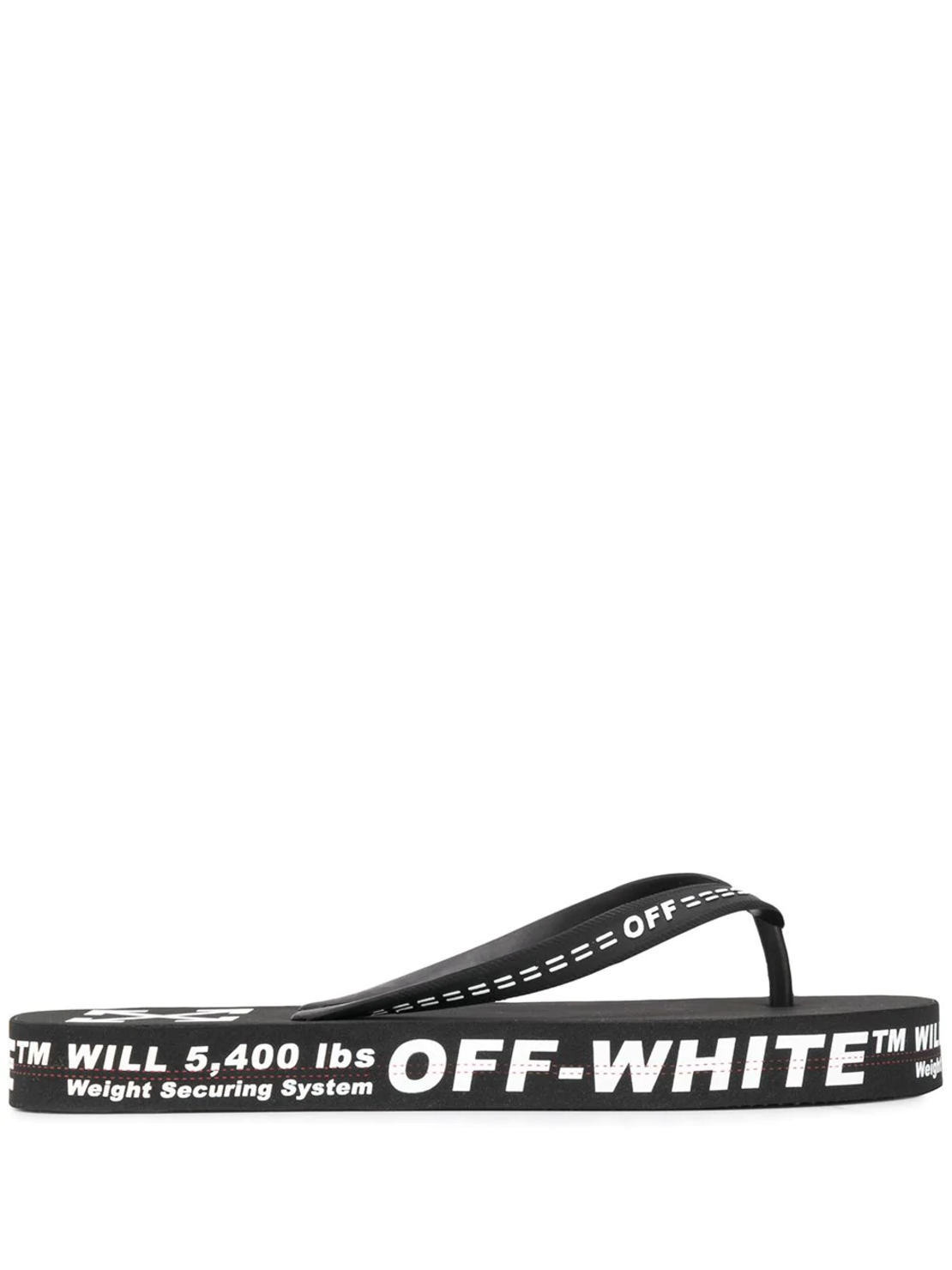 OFF-WHITE logo print flip flops