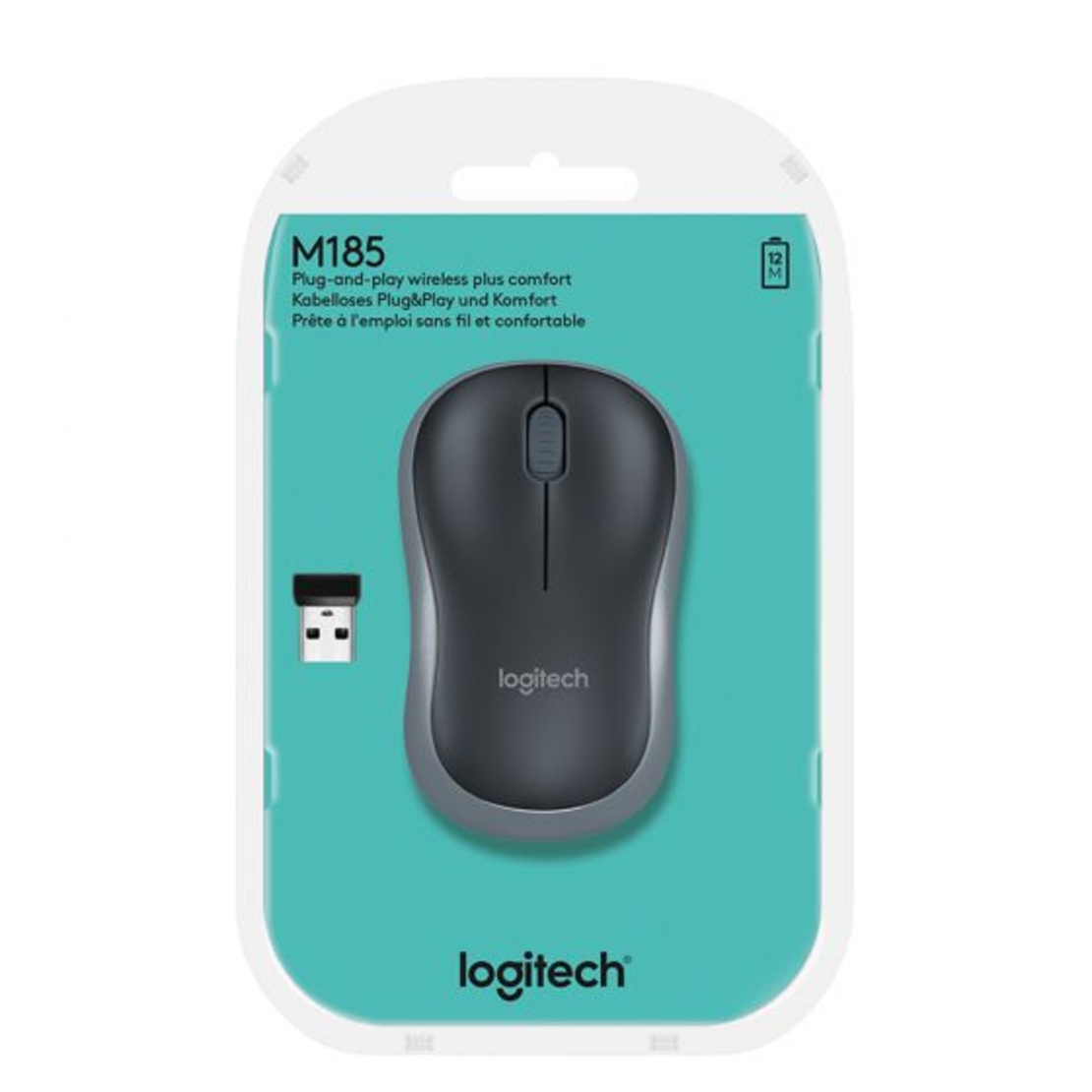 עכבר אלחוטי  Logitech M185 כסוף