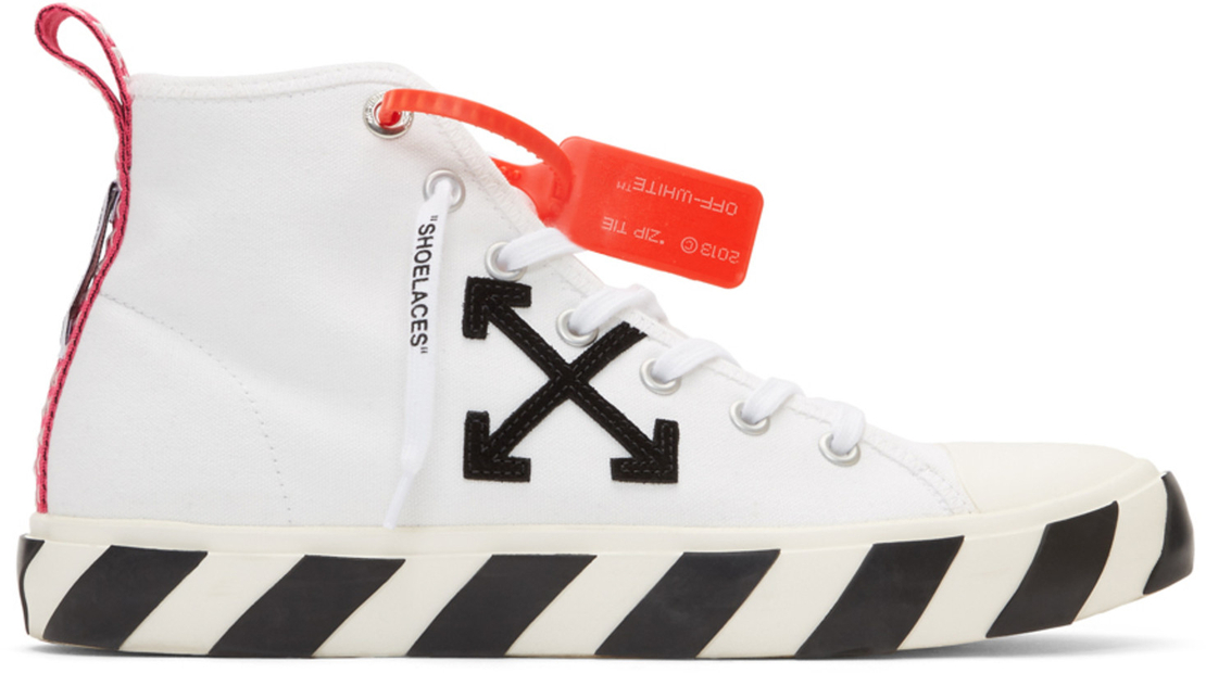 OFF WHITE - WHITE MID TOP SNEAKERS
