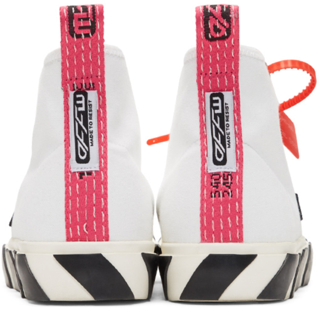 OFF WHITE - WHITE MID TOP SNEAKERS