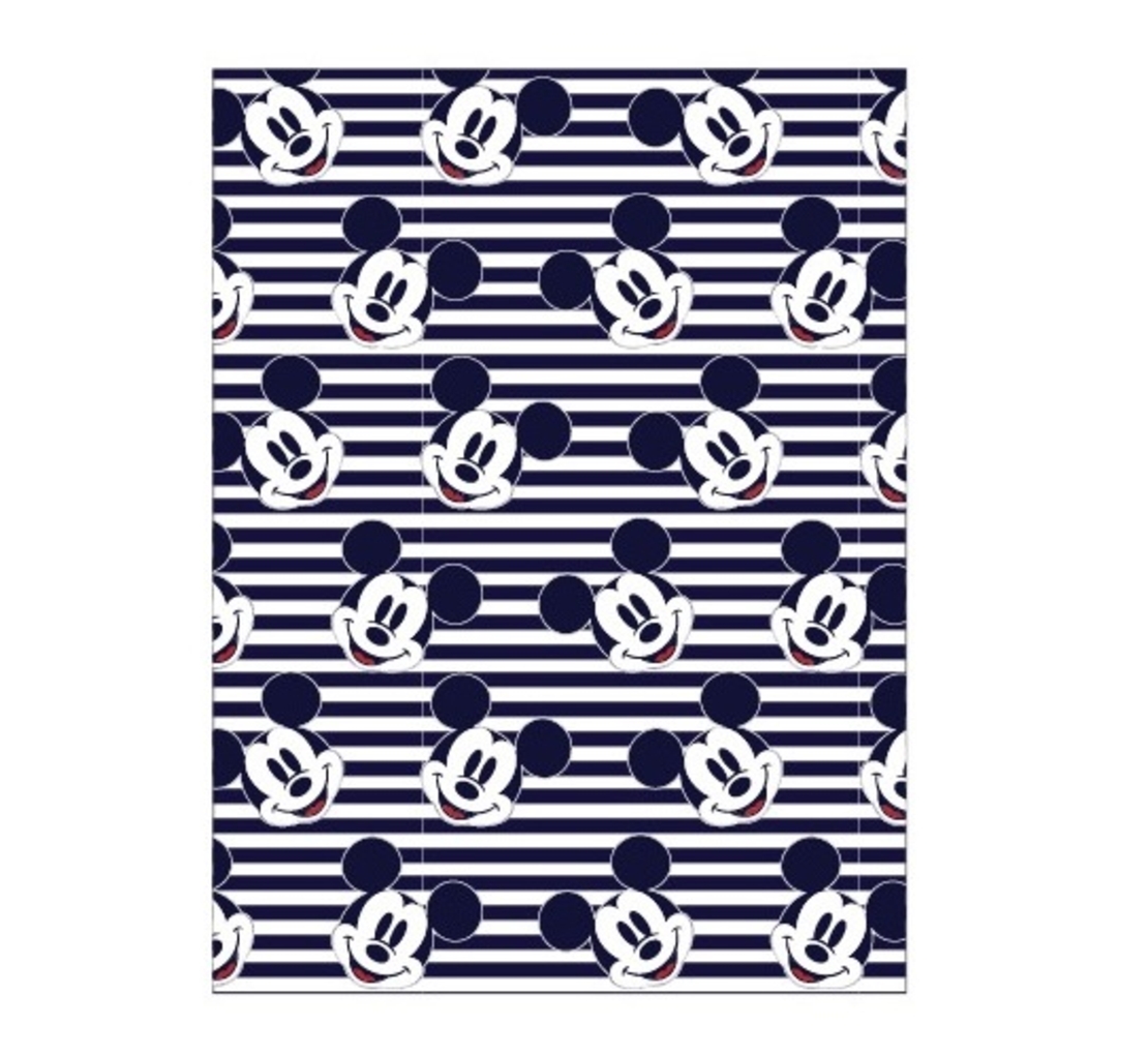 שמיכה - מיקי מאוס כחול לבן