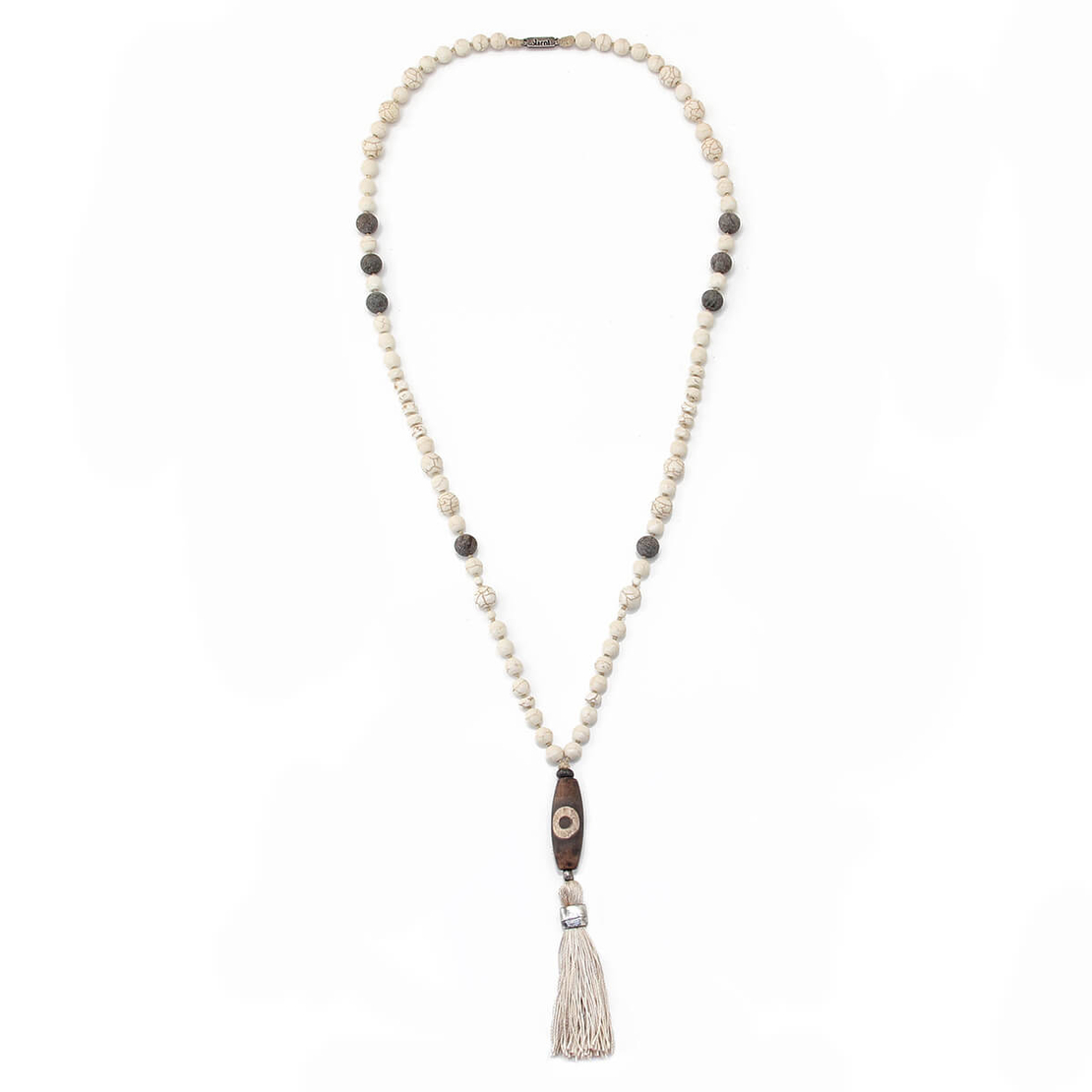 מאלה לבנה אלמנט טיבטי - אוף ווייט, חום, כסף