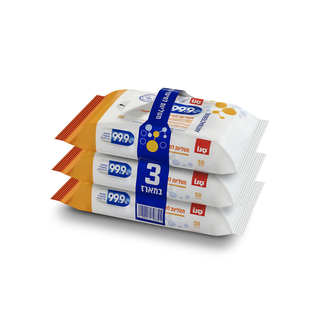 סנו 99.9% מטליות לחיטוי ולניקוי יסודי