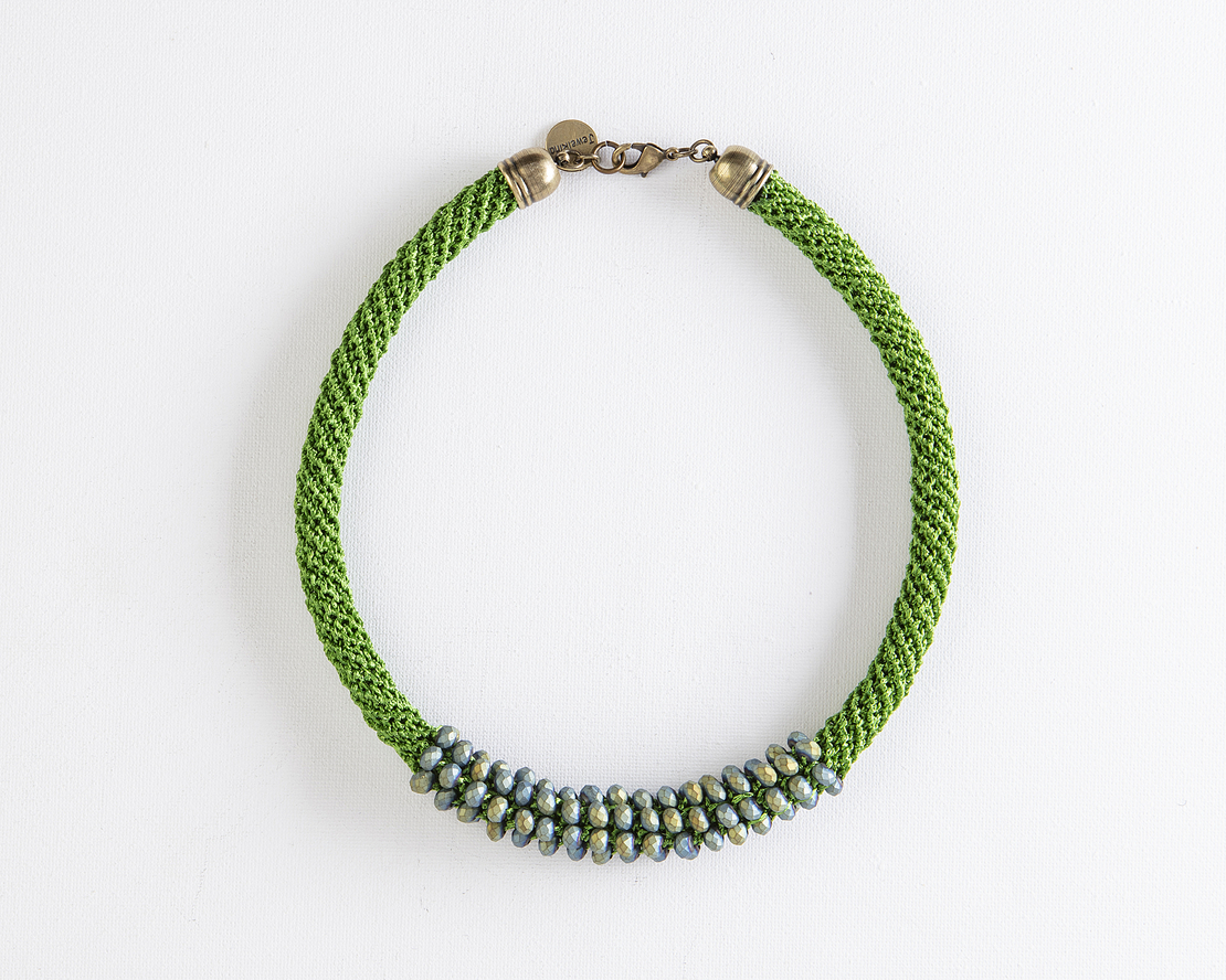  Green & Green Blue Crystal Beads Necklace - Ayala 