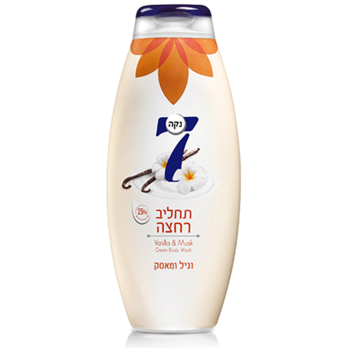 נקה 7 תחליב רחצה  וניל ומאסק,750 גרם