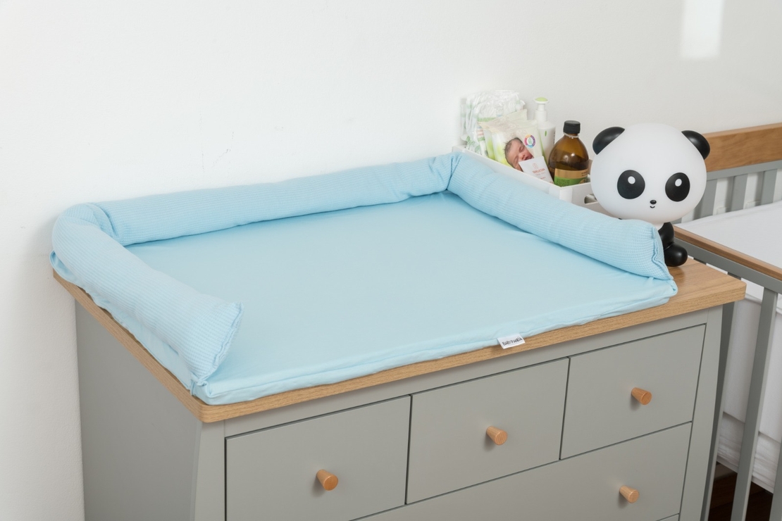 משטח החתלה| וופל ג'רסי תכלת