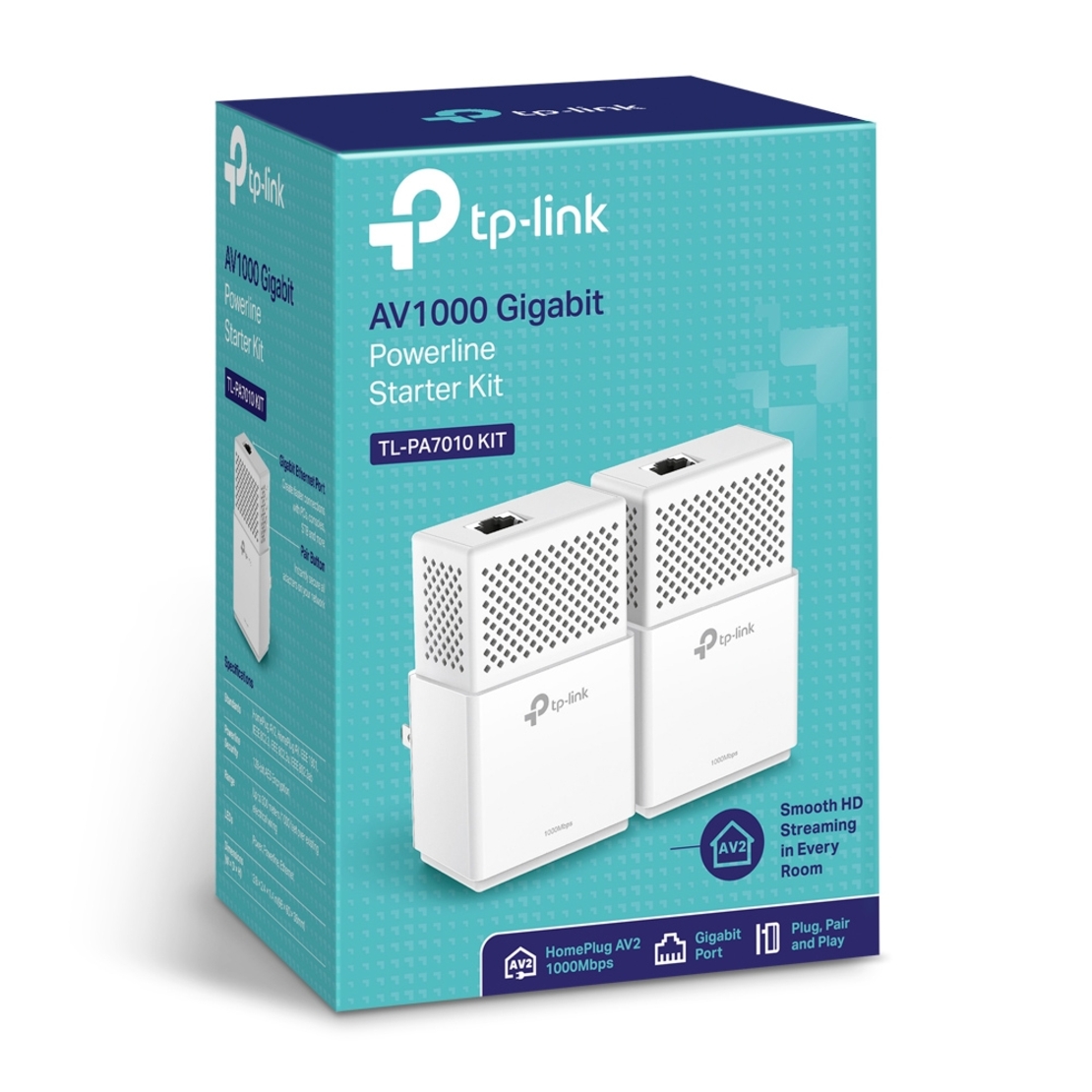 מתאם רשת חשמל זוג TP-LINK TL-PA7010KIT