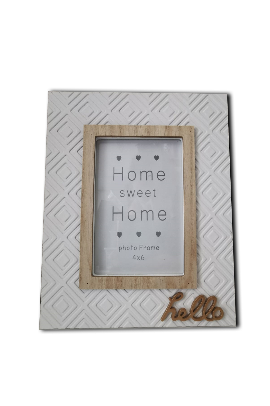 מסגרת עץ בכיתוב hello