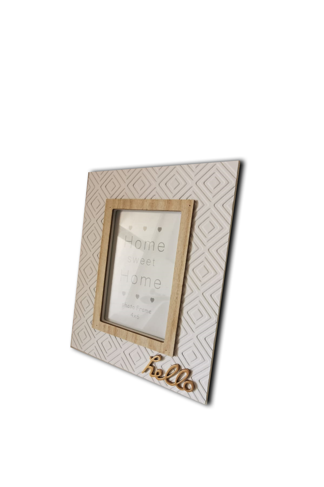 מסגרת עץ בכיתוב hello