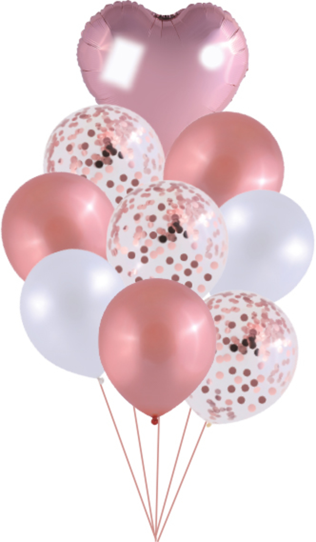 זר בלונים זהב ורד