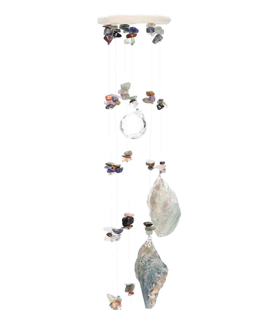 מובייל ספירלה משולב אבני פלורייט גולמי 6 זרועות 45 ס