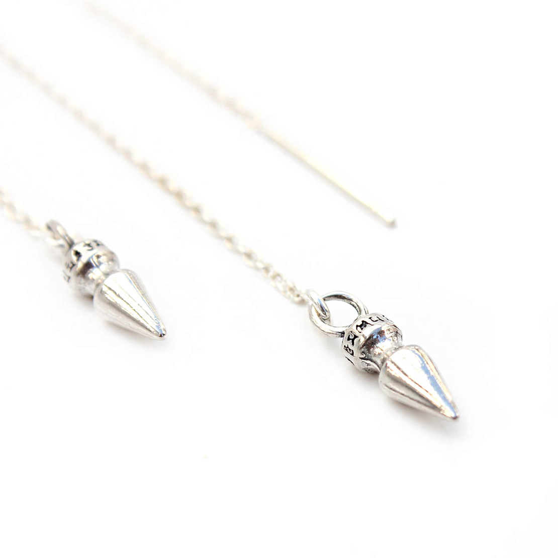 עגילי גדיל קונוס - כסף 925 