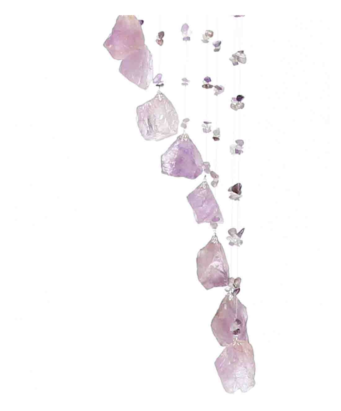 מובייל בשילוב אבני אמטיסט גולמי 25 זרועות 120 ס