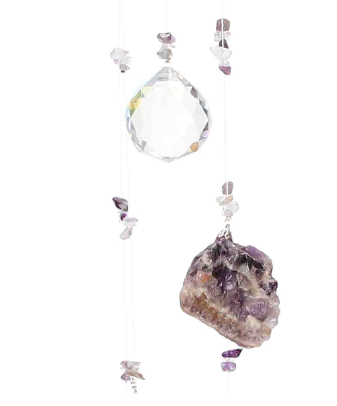 מובייל ספירלה משולב אבני אמטיסט אפריקה שברון 5 זרועות 65 ס