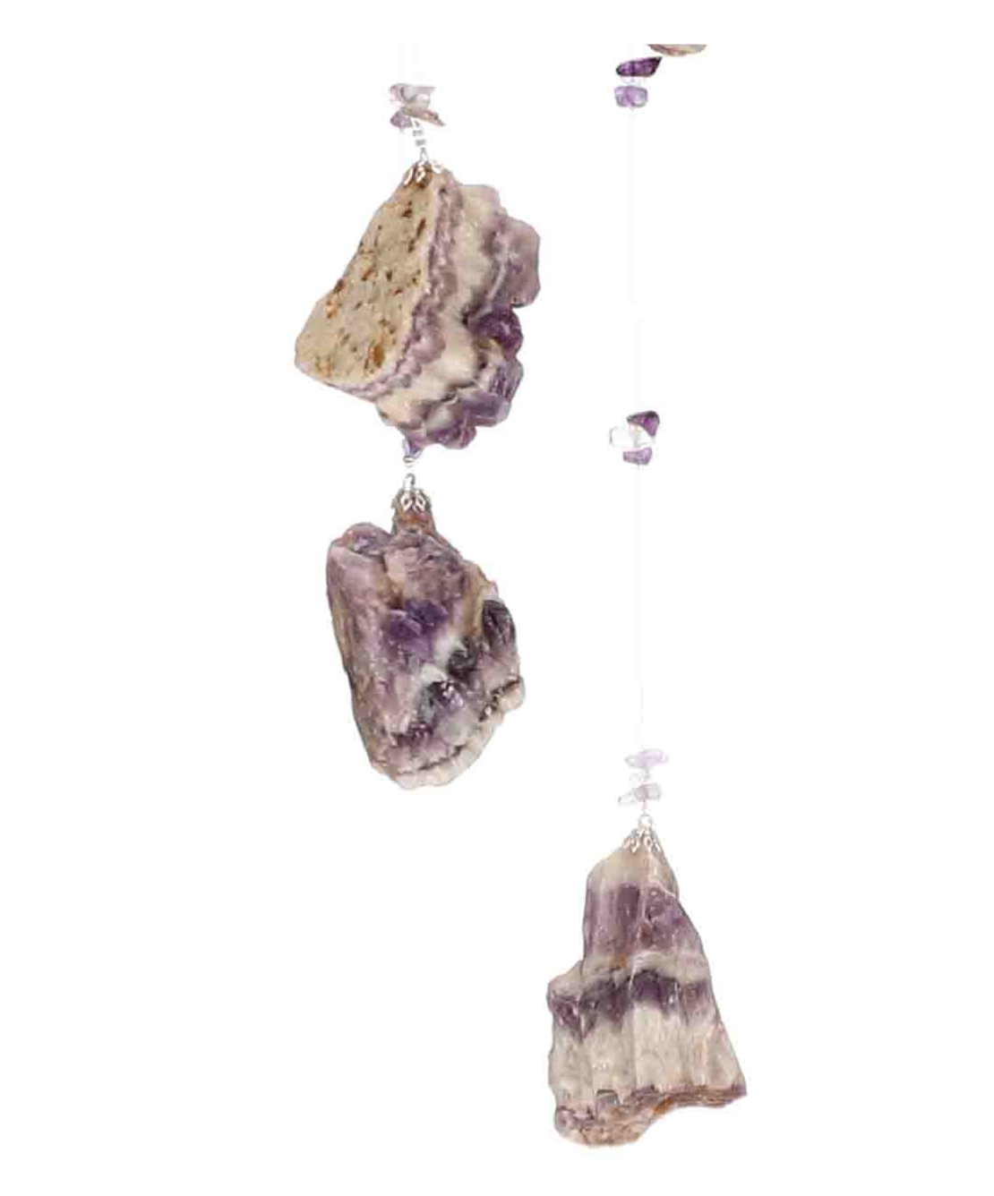 מובייל ספירלה משולב אבני אמטיסט אפריקה שברון 5 זרועות 65 ס