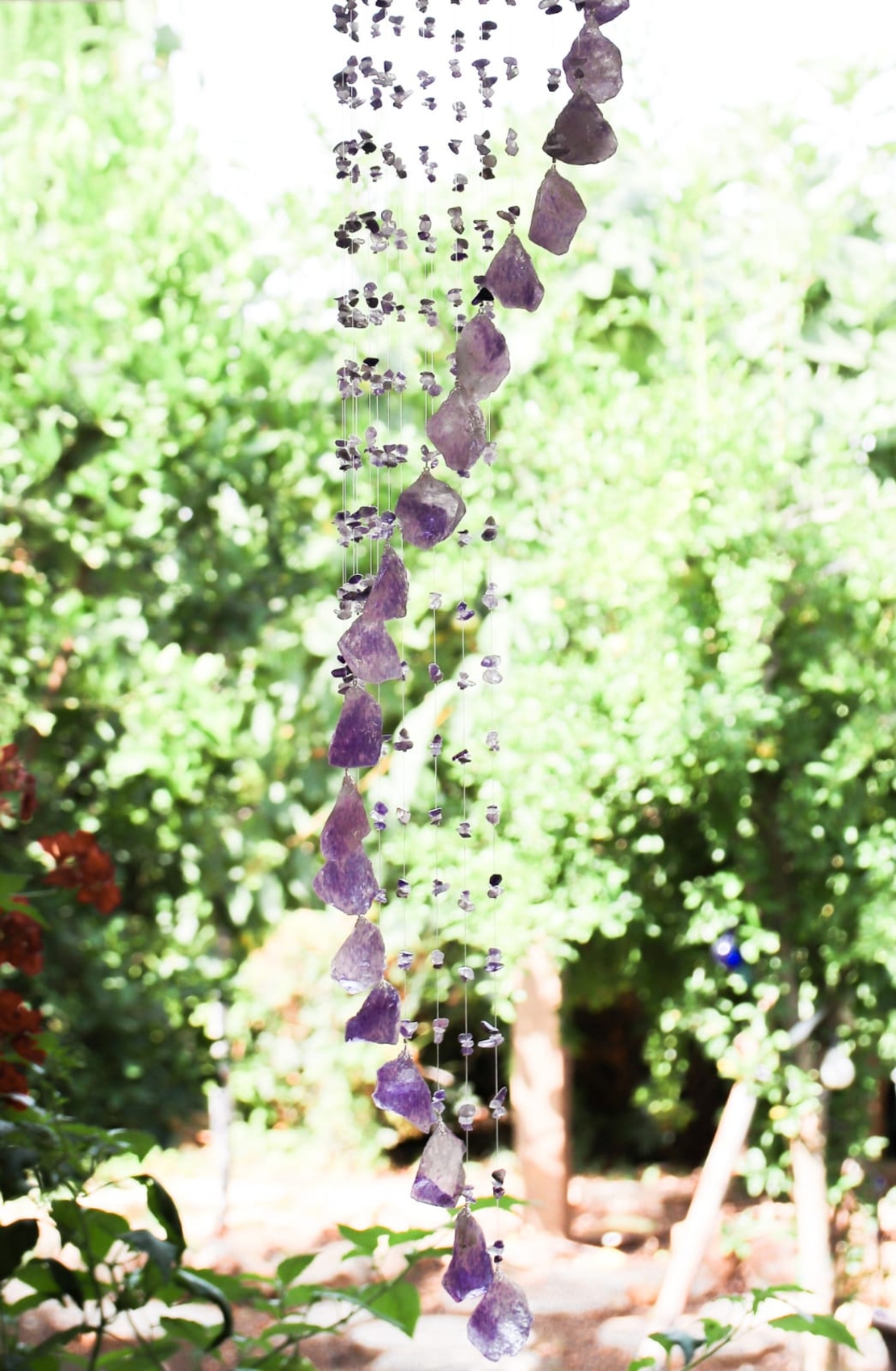 מובייל בשילוב אבני אמטיסט גולמי 25 זרועות 120 ס