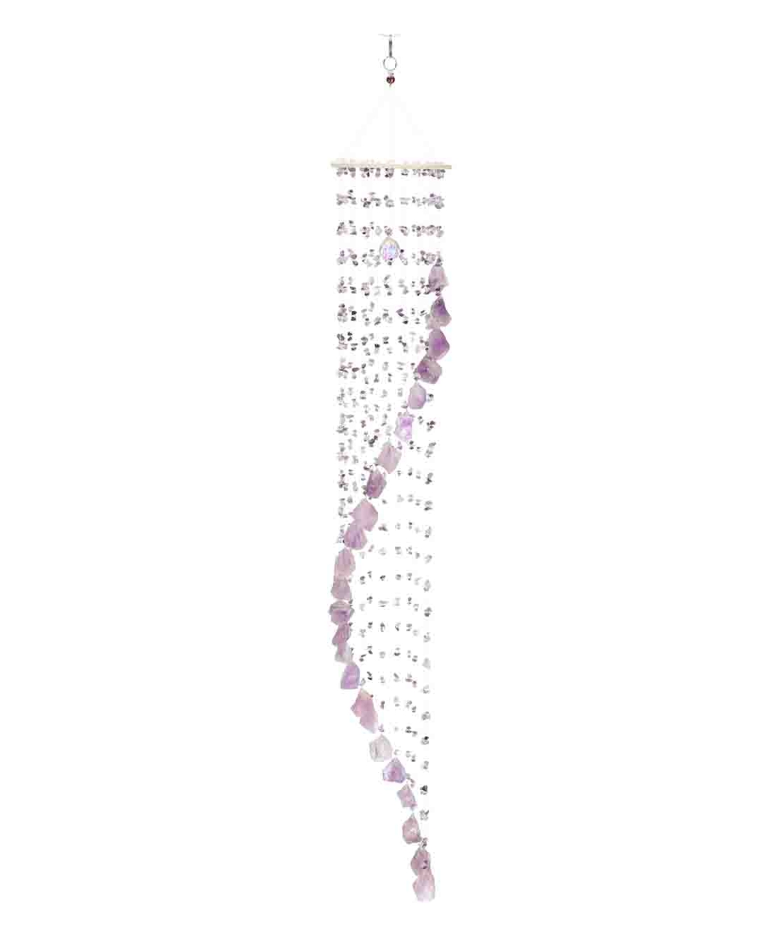 מובייל בשילוב אבני אמטיסט גולמי 25 זרועות 120 ס