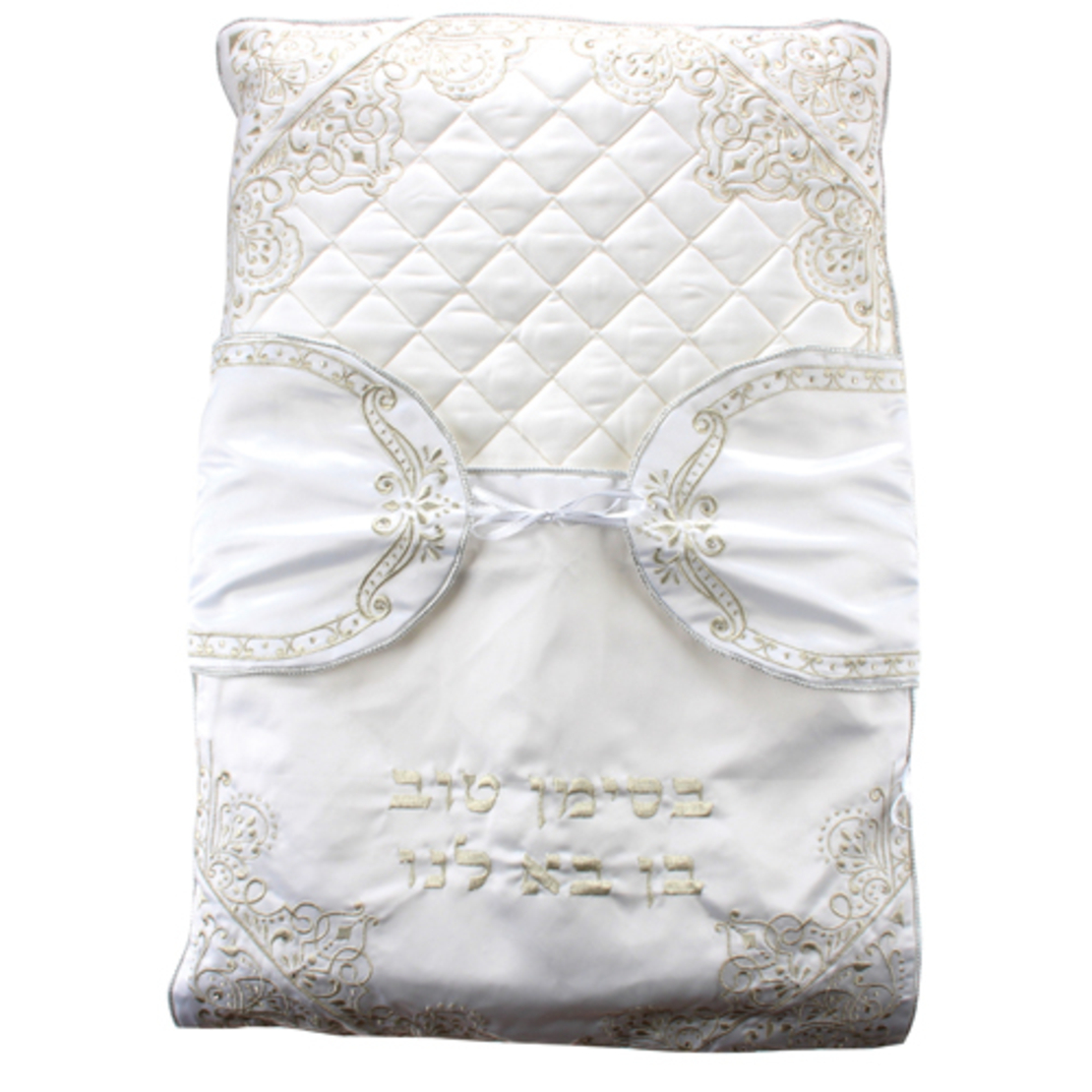 Elegant pillow for satin alliance inlaid with stones with thick embroidery 