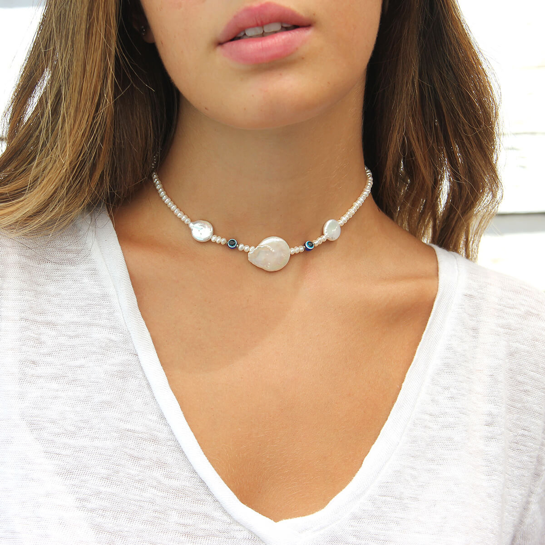 צ'וקר עין פנינים - כסף 925