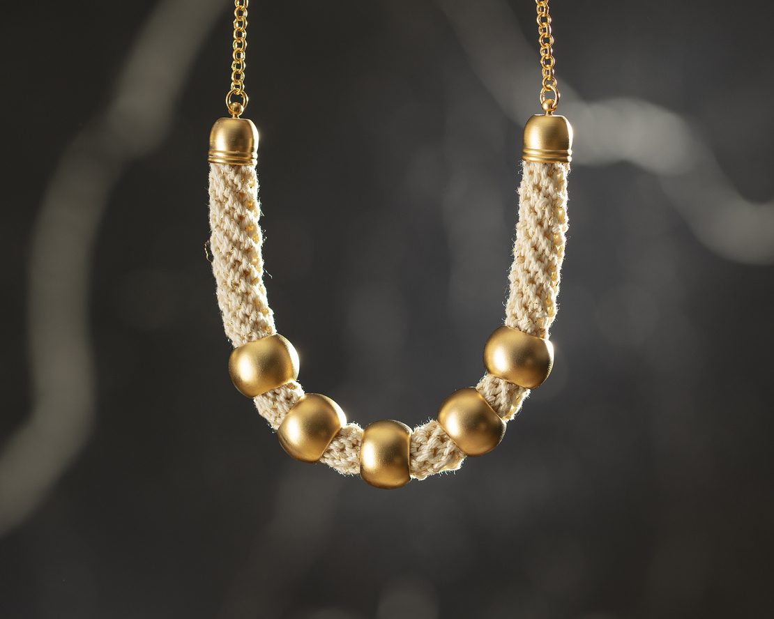 Ivory & Gold Five Rings Necklace - Avishag