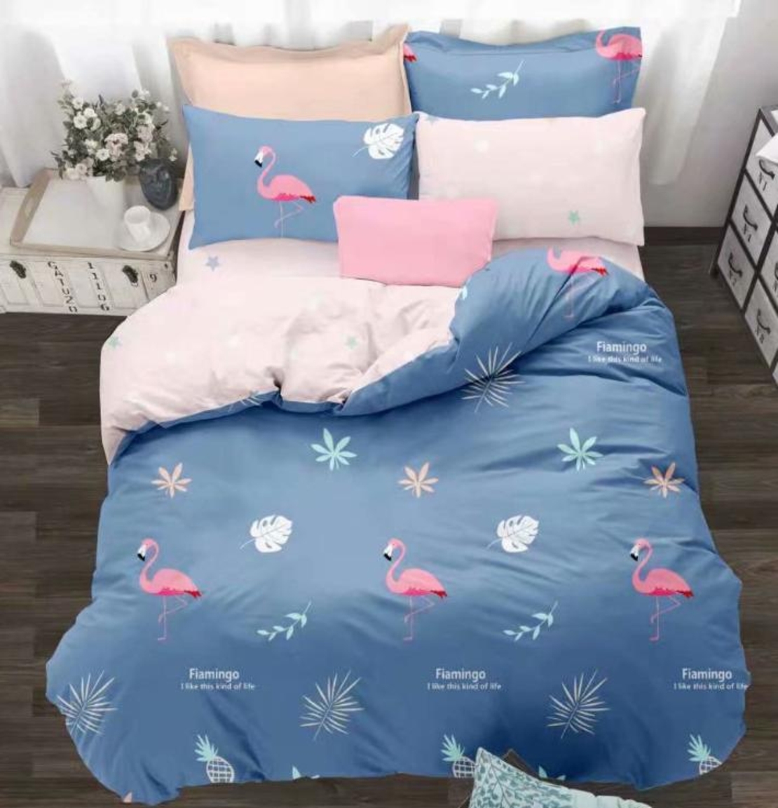 פלמינגו כחול ורוד 160/200