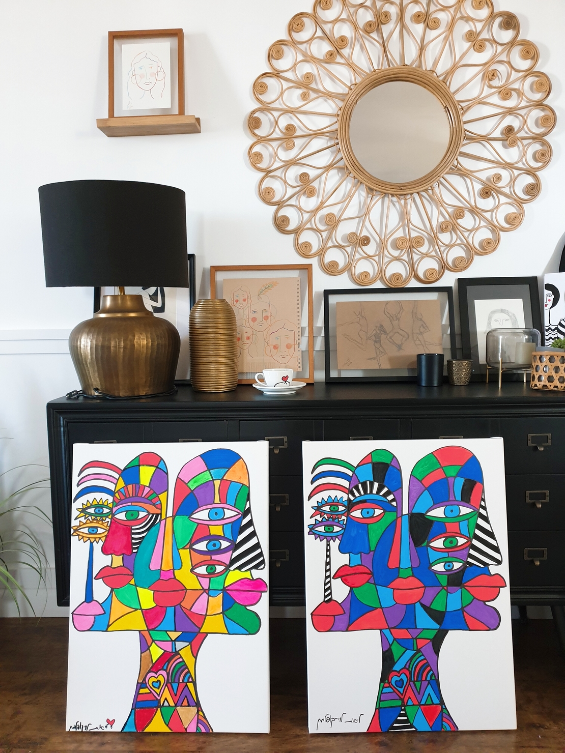 תמונת קנבס לצביעה-  מחוברים