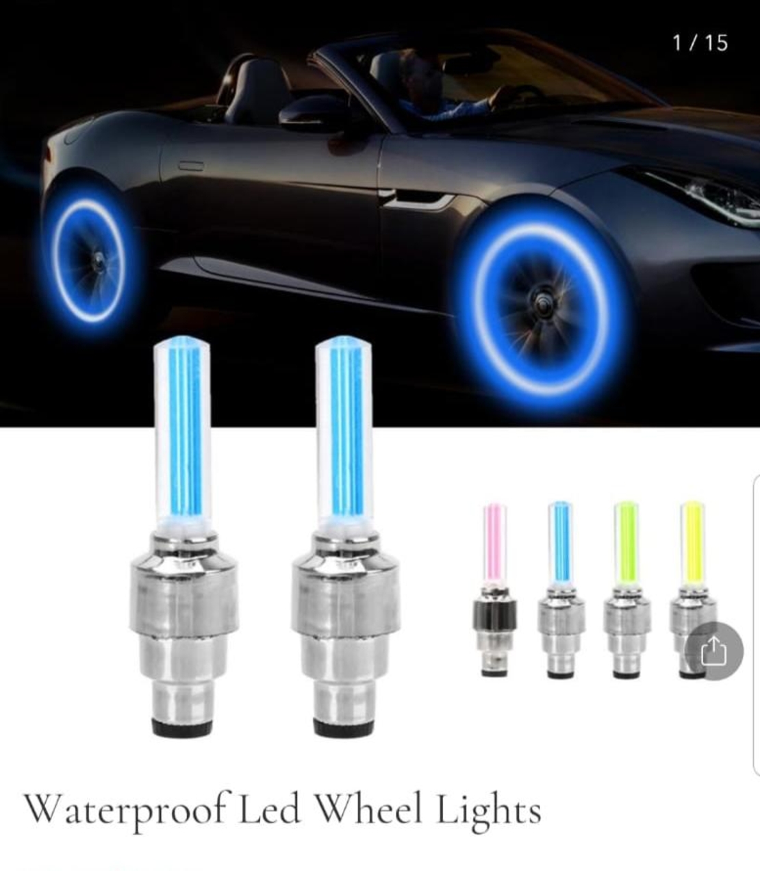 זוג מנורת לדים לגלגל הרכב 