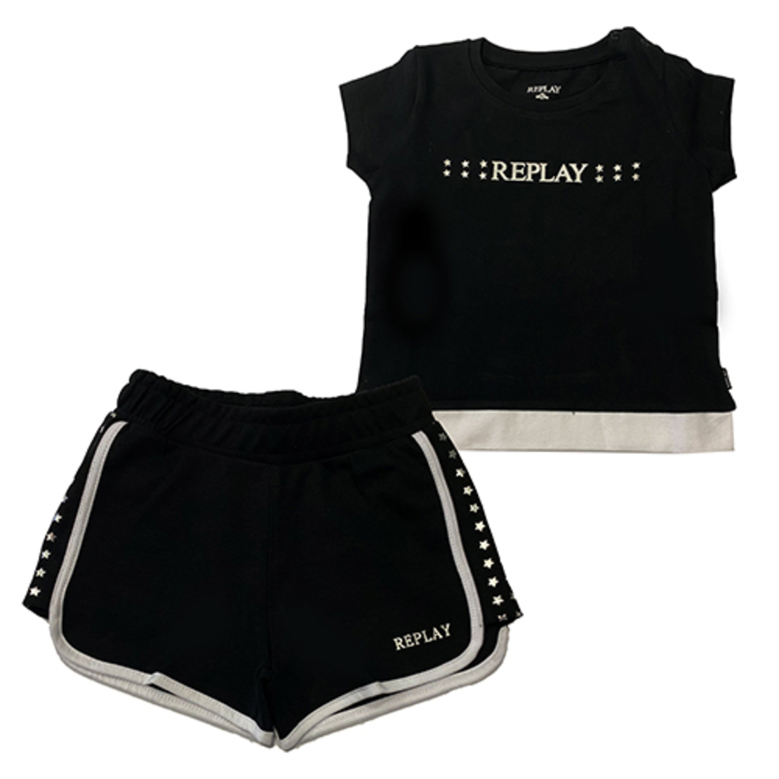חליפת REPLAY לילדות (מידות 3 חודשים - 12 שנים) שחור לבן כוכבים REPLAY KIDS