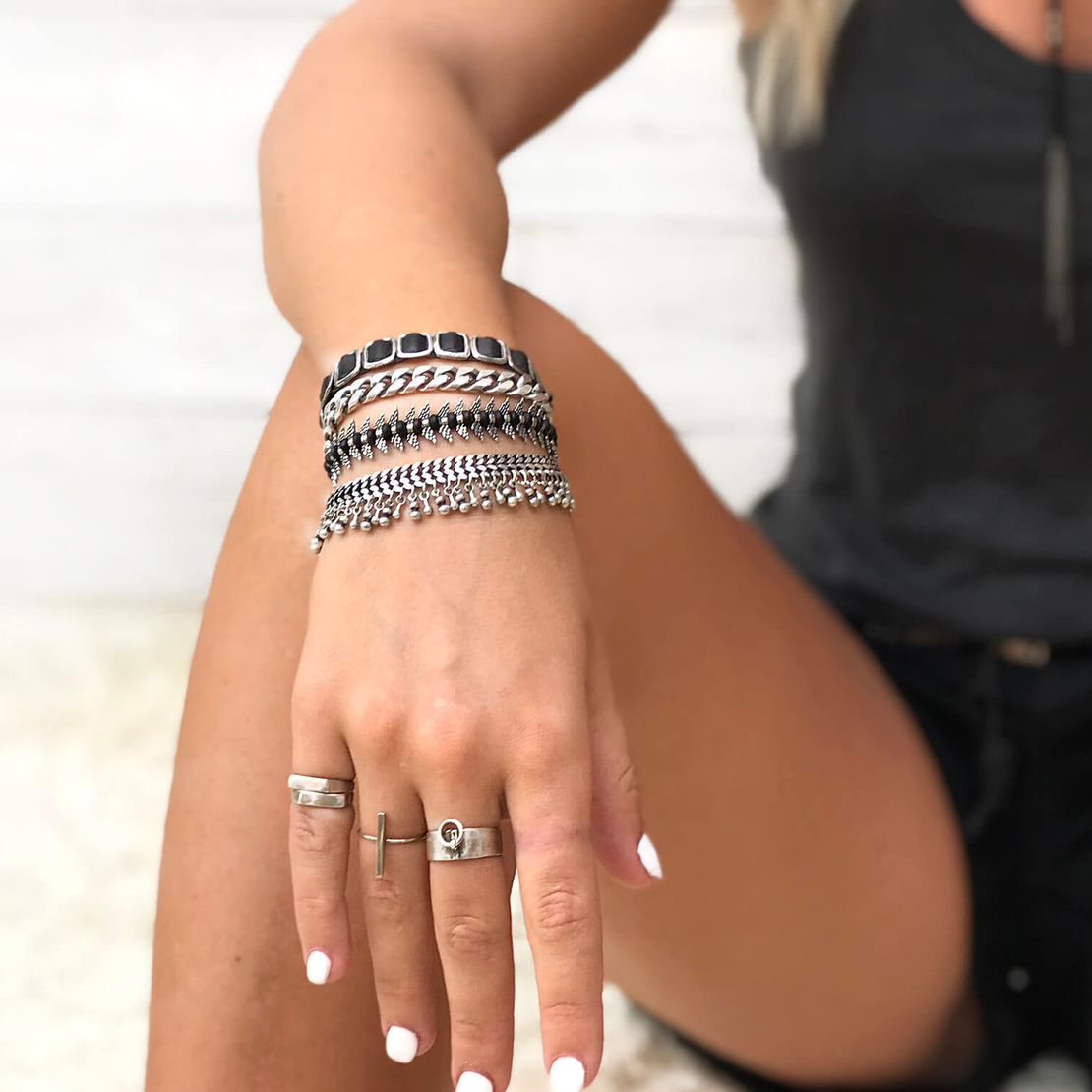 צמיד גורמט דק כסוף 