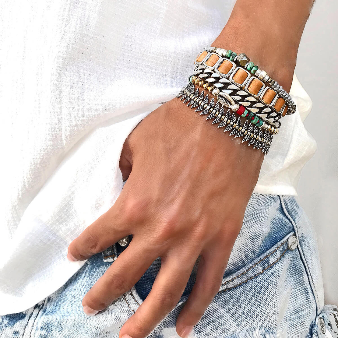 צמיד מיני ענת - קאמל, כסף