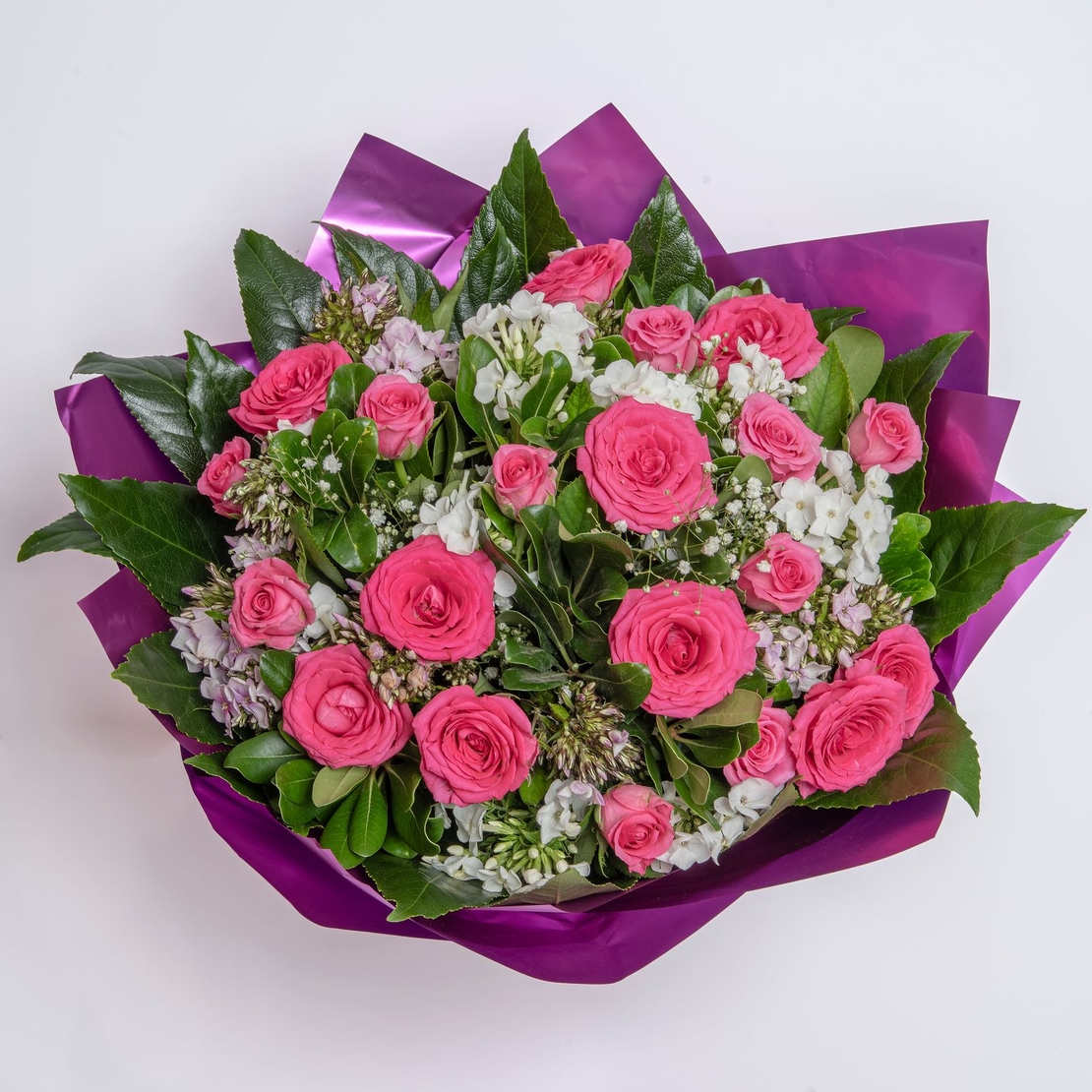 זר ורדים ורודים