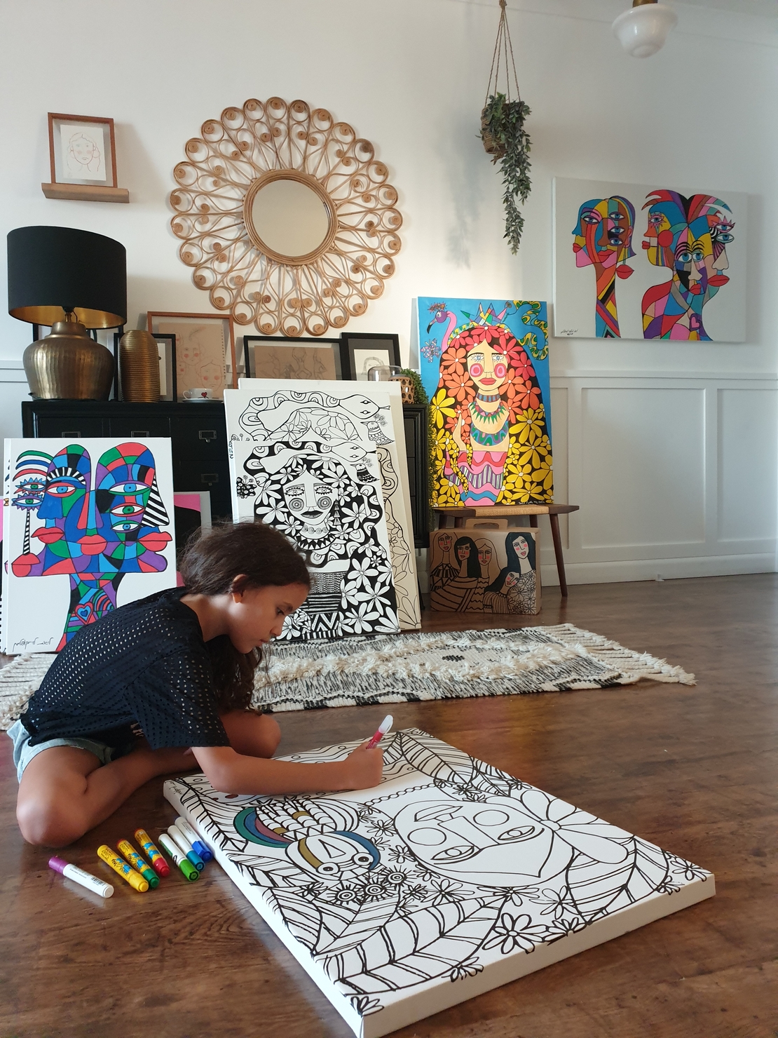 תמונת קנבס לצביעה-  פרידה קאלו