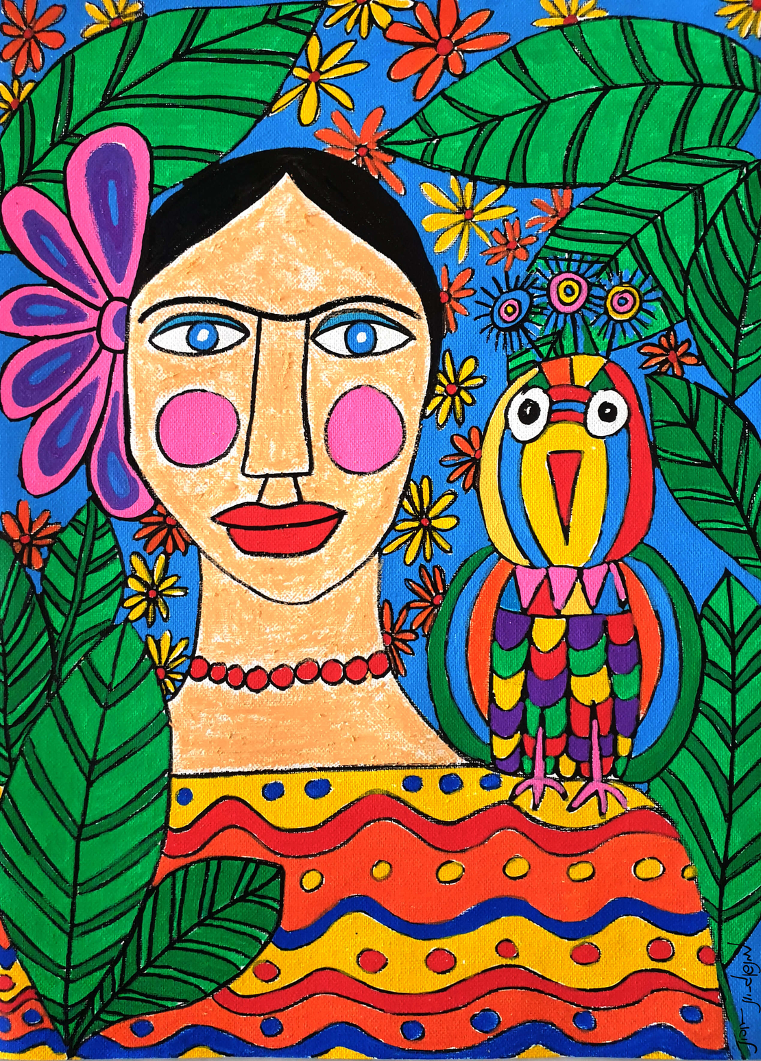 תמונת קנבס לצביעה-  פרידה קאלו