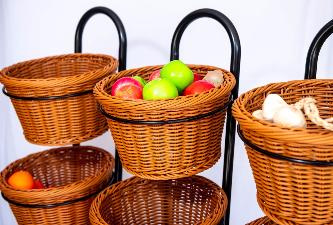 מתקן תצוגה מעוצב - טריו סלסלות עגולות  