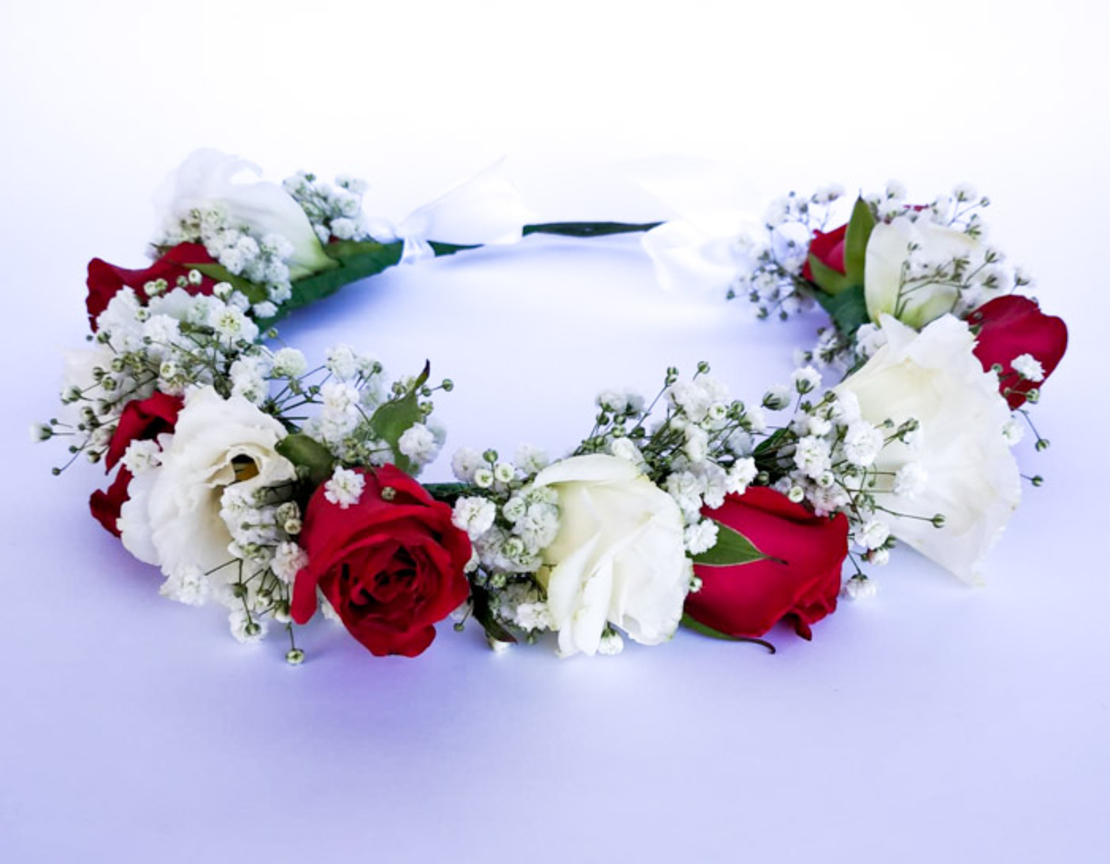 Red and White Flower Crown