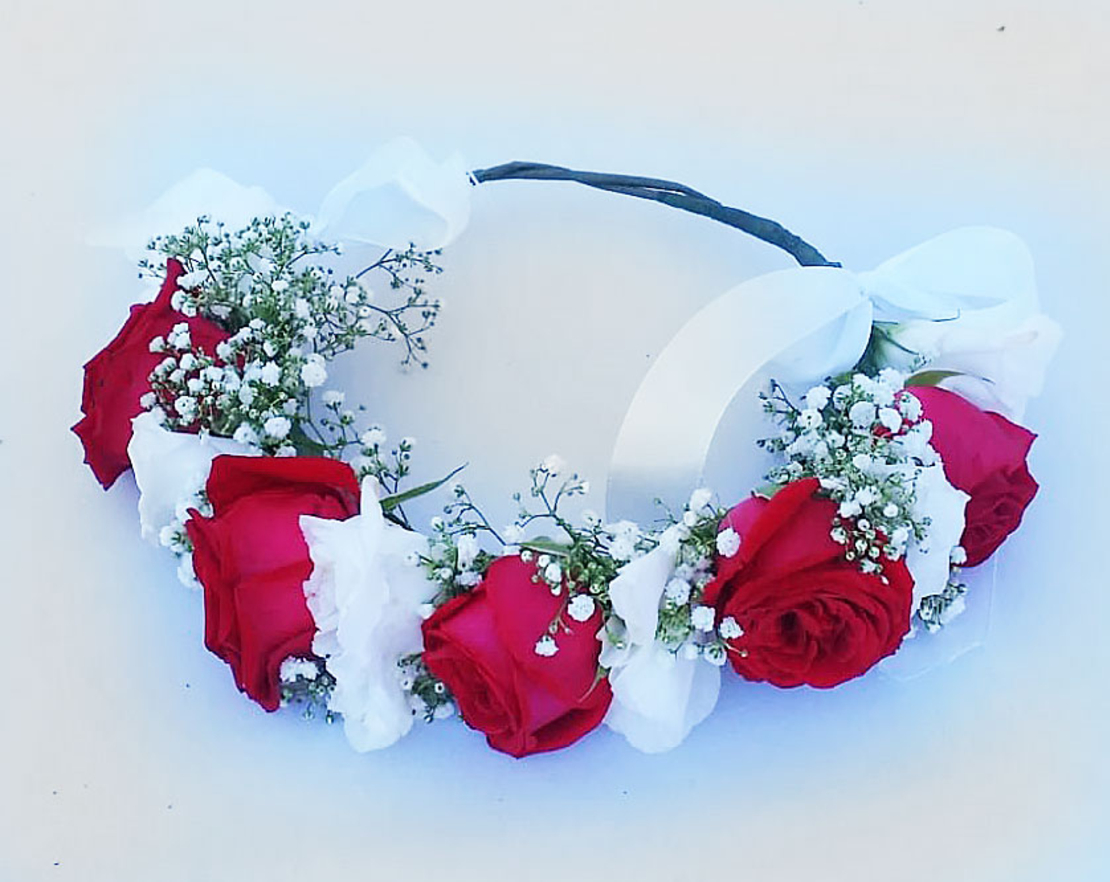 Red and White Flower Crown