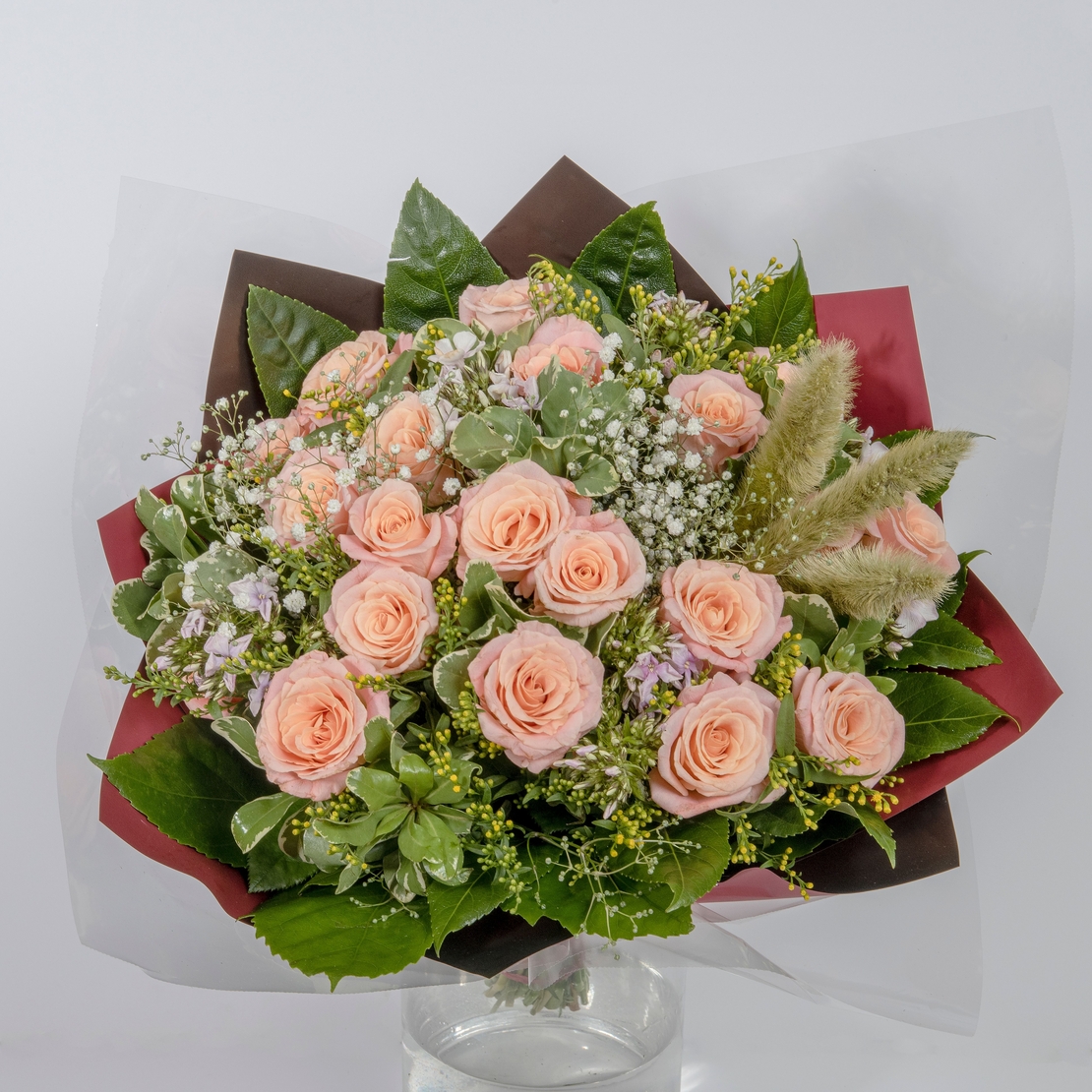 זר ורדים אפרסק