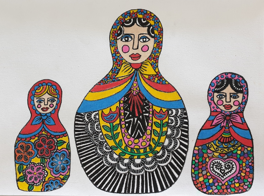 תמונת קנבס לצביעה- בבושקה