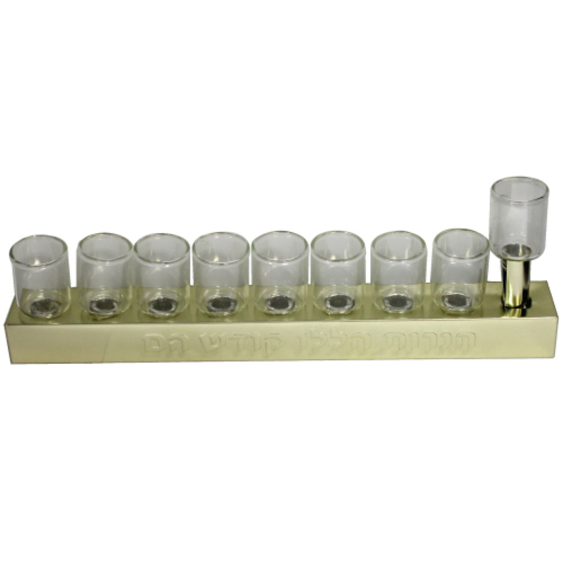 Tin menorah with 30 cm glass cups