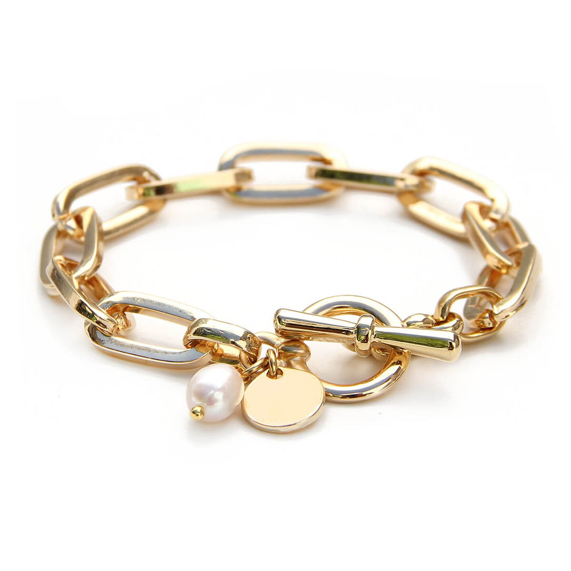 צמיד ברוקלין פנינה - זהוב