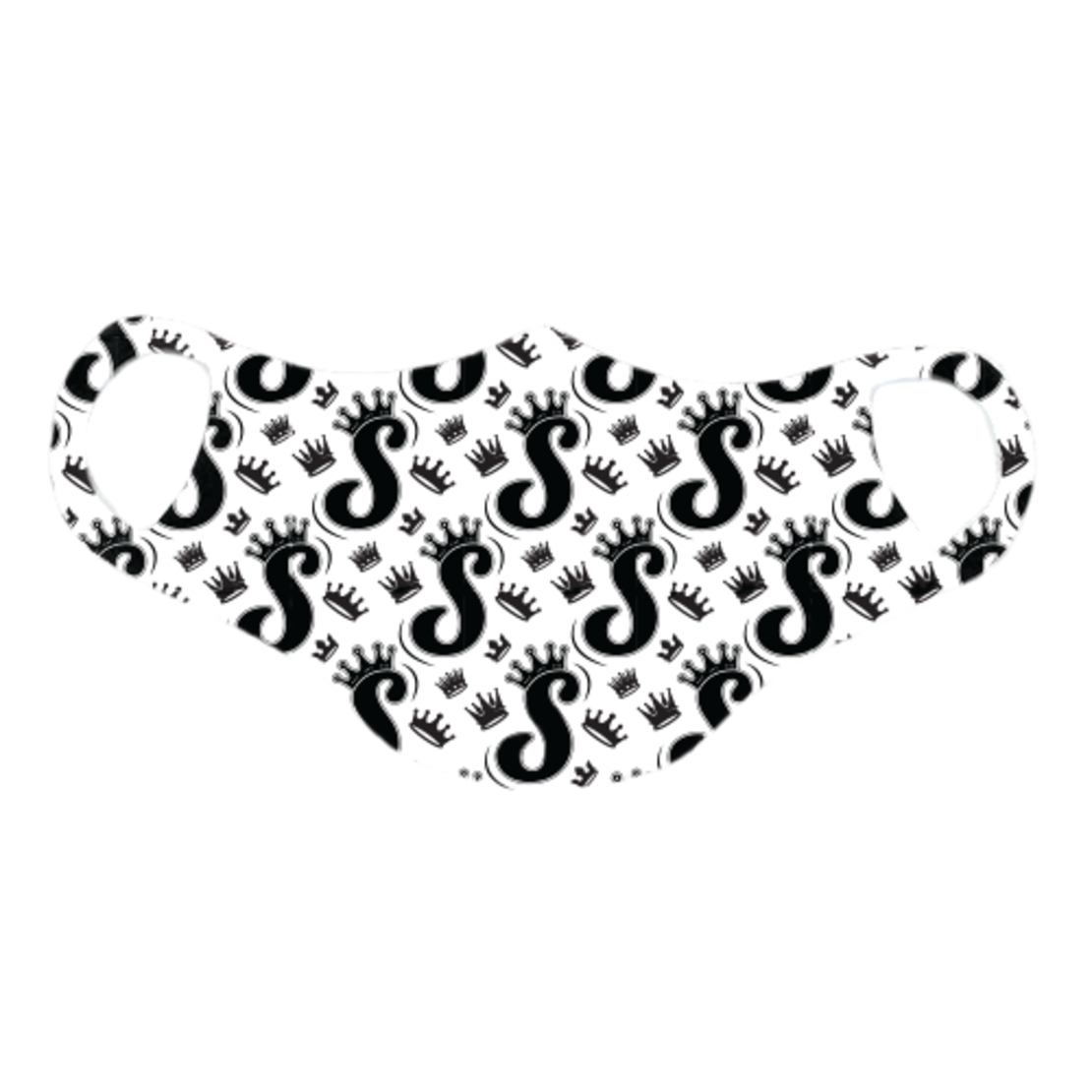מסכת קורונה לילדים – פאטרן מלא הדפס שחור
