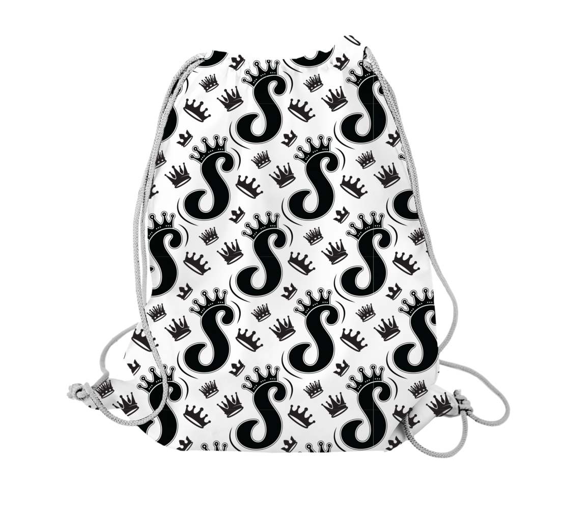 תיק שרוכים שחור – פאטרן הדפס מלא