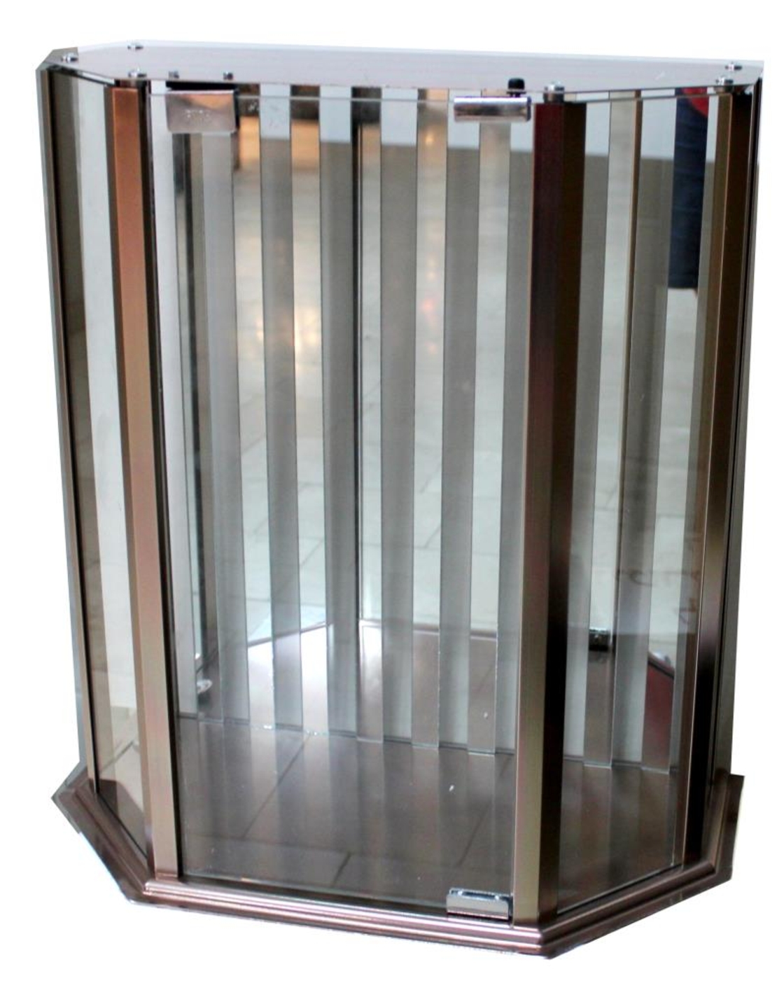 בית חנוכייה מהודר מאלומיניום וזכוכית - פרופילים בגוון נחושת 52X44X23 ס