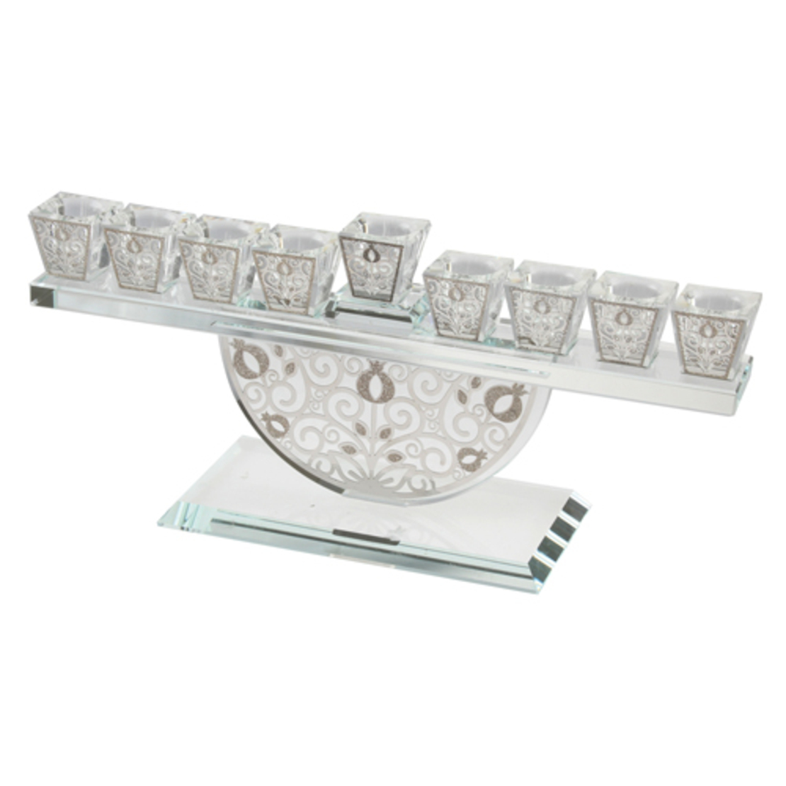 חנוכיה קריסטל מהודרת עם פלקטה 