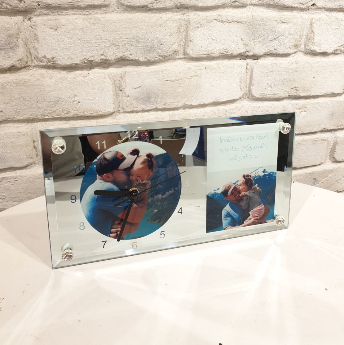 מעמד שעון ותמונה מלבן