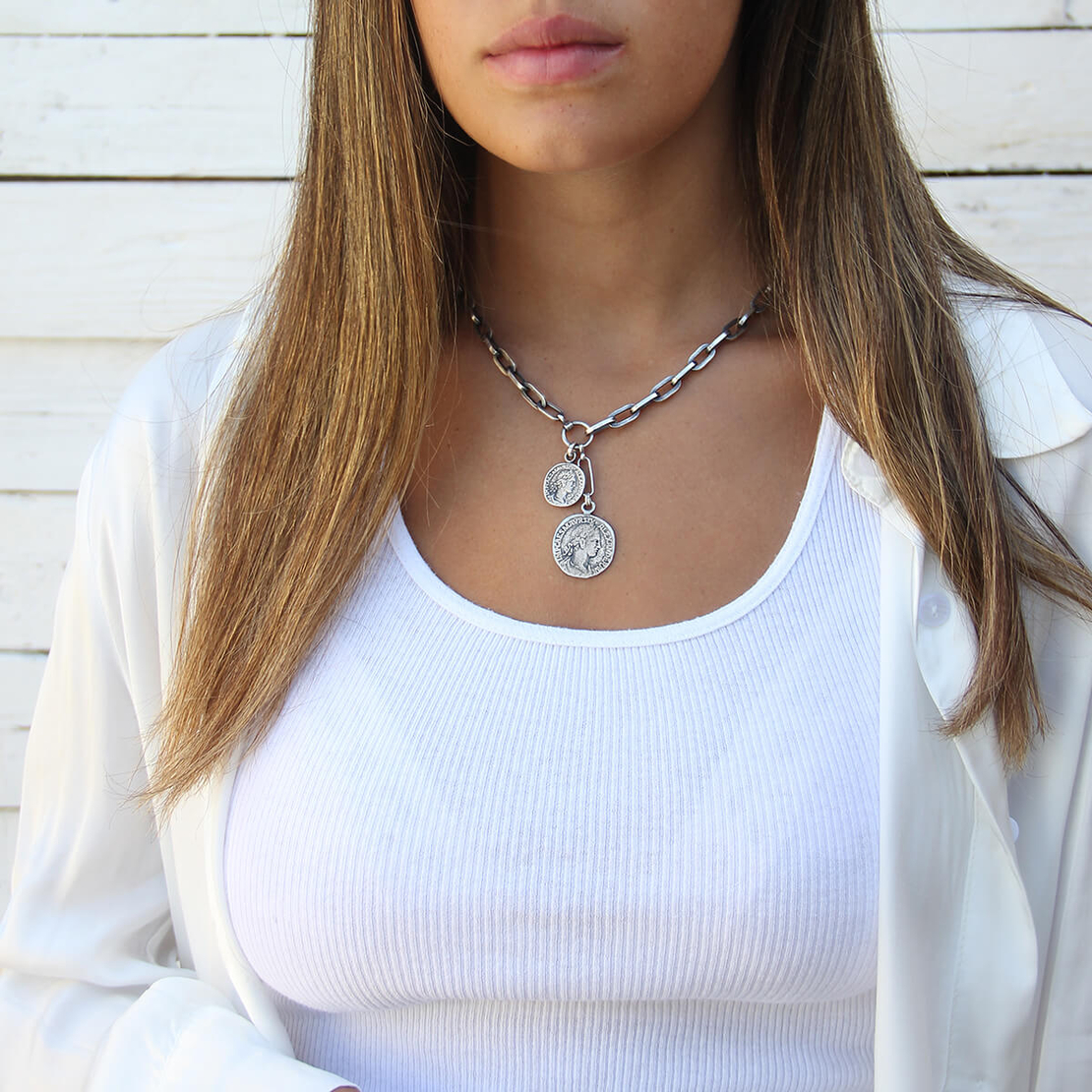 שרשרת קלאודיוס - כסף 925 מושחר  