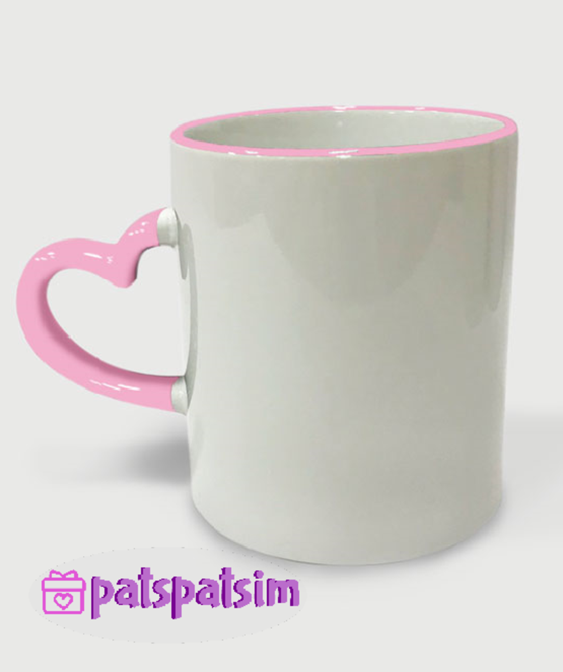 ספל ידית לב ורוד