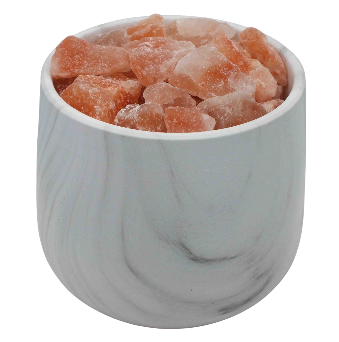 מנורת גביש מלח הימלאיה בקערת דמוית שיש