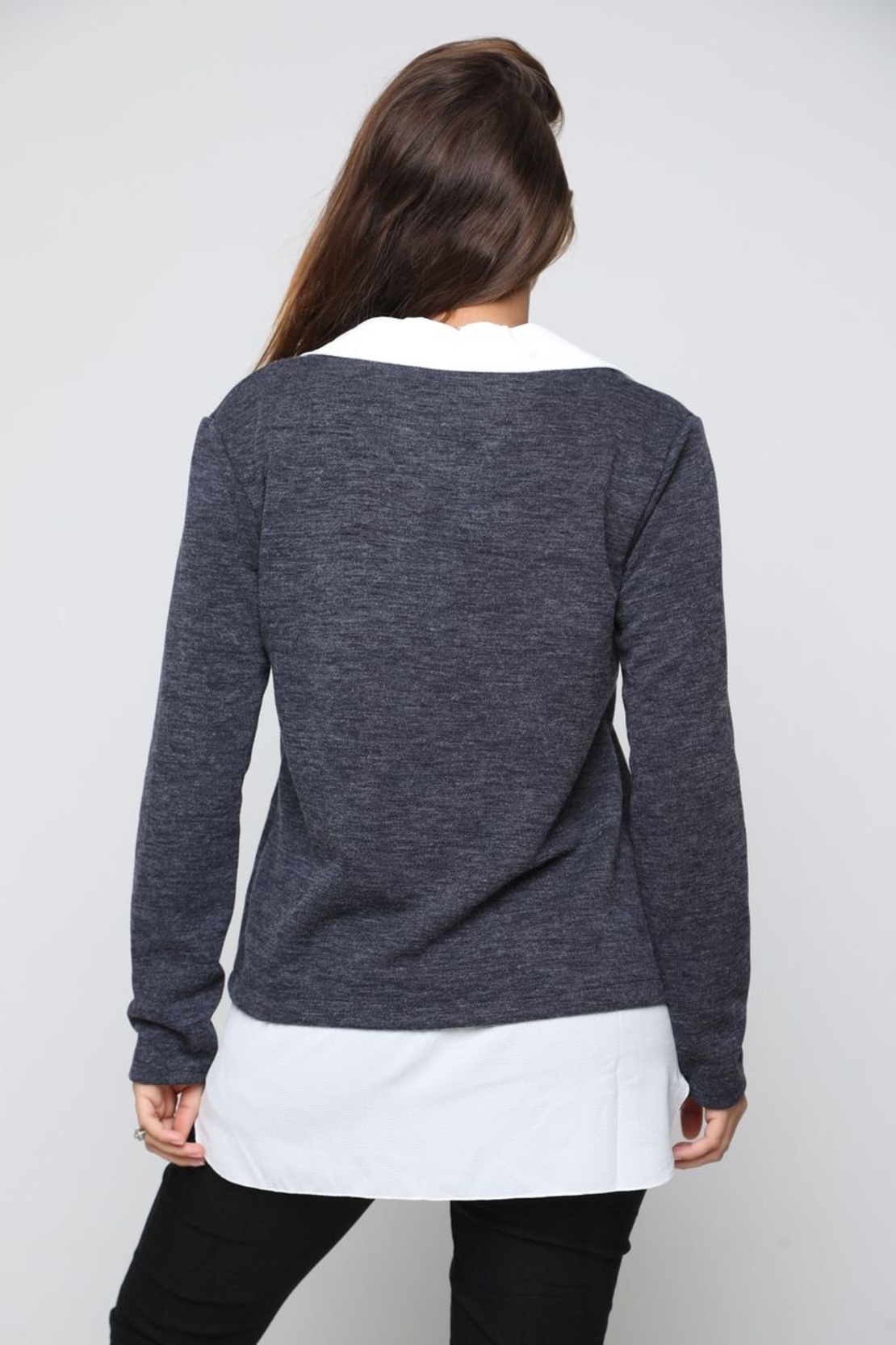 סריג צווארון שילוב קרפ